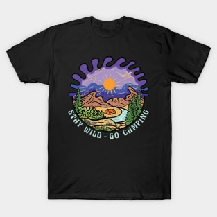 Vintage Retro Style Outdoor at Mountain Go Camping Stay Wild T-Shirt